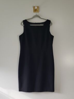 Kasper Separates Sleeveless Midi Sheath Dress 16 Black Office Career Work Church